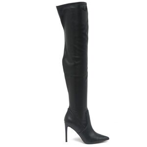 Steve Madden Hayzel Black Over-the-Knee Boots with Stiletto Heel